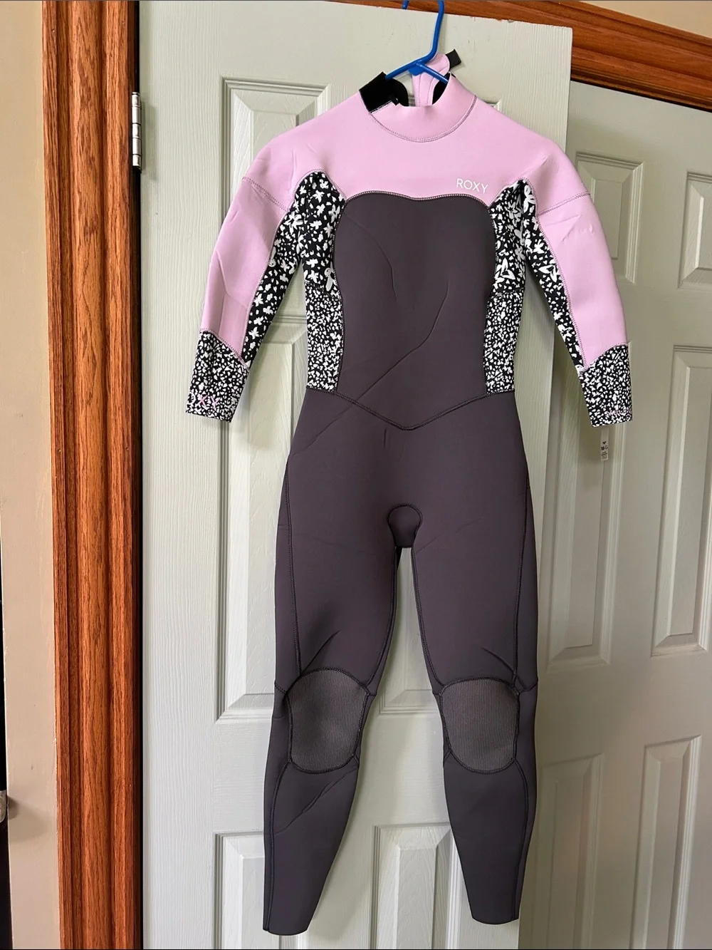 Roxy 3/2mm Swell Series BACK Zip Wetsuit GREY VIOLET PURPLE Size 16 girls New